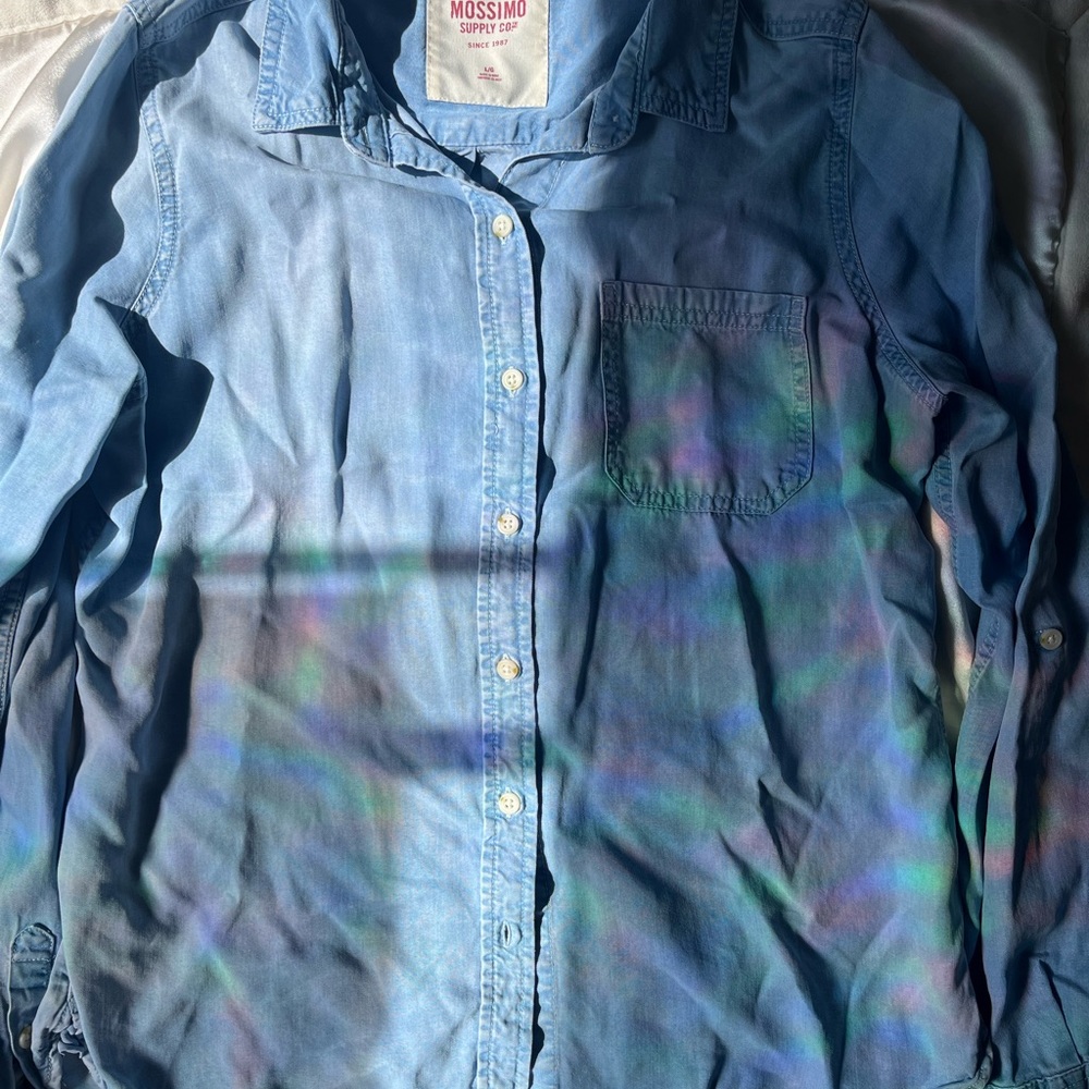 Denim button down